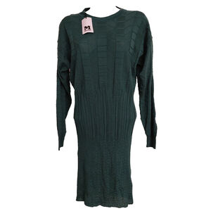 MISSONI Forest Green Long Sleeve Bodycon Knit Sweater Dress Size 38 US 2 $595